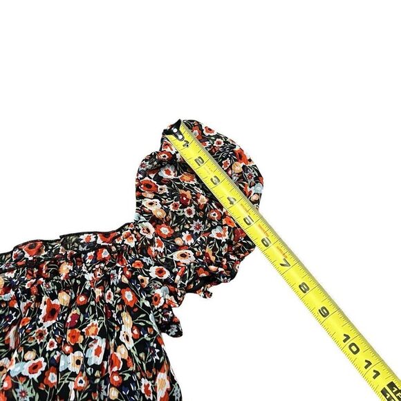 MI AMI Black Floral Blouse Size M - Picture 6 of 8